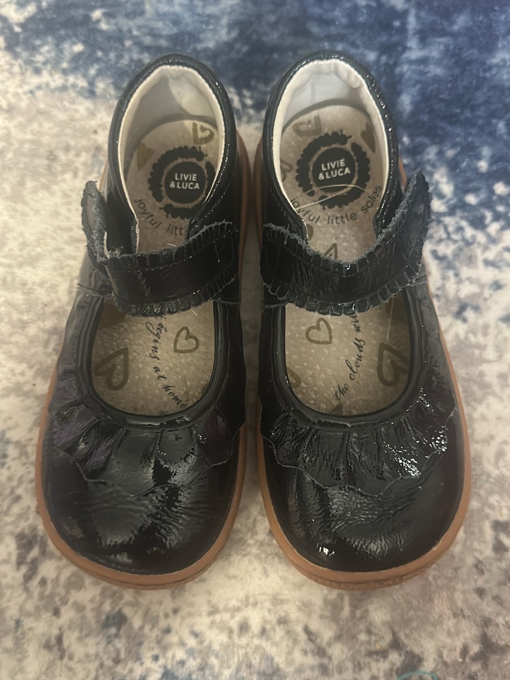Livie & Luca Kids Black Patent Mary Jane Shoes size 12